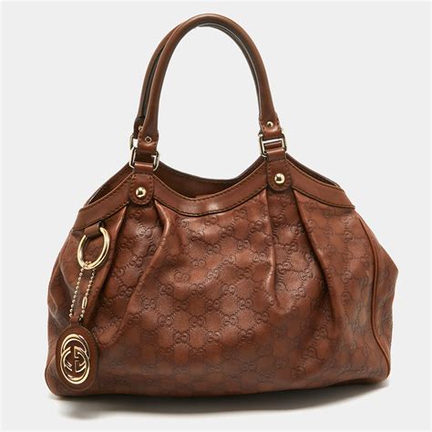 gucci brown guccissima sukey tote